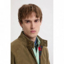Chaquetas Hombre Chaqueta BARACUTA Harrington G9 Suede Linchen Green