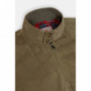 Chaquetas Hombre Chaqueta BARACUTA Harrington G9 Suede Linchen Green