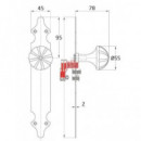 Pomo Con Placa Lisa Negro 280 X 45 Mm - Modelo 18