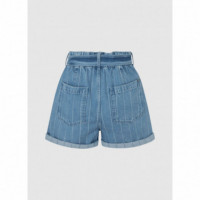 PEPE JEANS Shorts Kaylee Stripe Azul PL801036-000