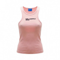 Camiseta de Tirantes de Canalé con Logotipo  KARL LAGERFELD JEANS