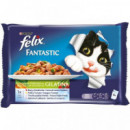 FELIX Gato Adulto Fantastic Seleccion Verduras 4X85 Gr