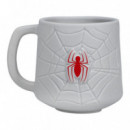 Taza 3D Marvel Telaraña y Logo Spiderman 450 Ml