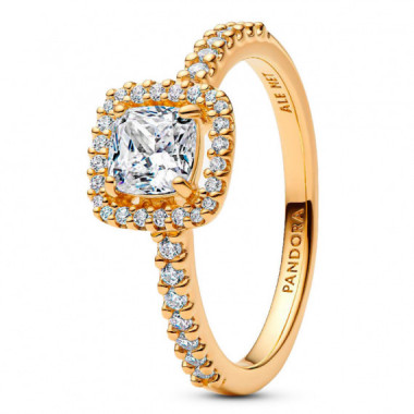 Anillo Halo Transparente Cuadrado Brillante 163555C01