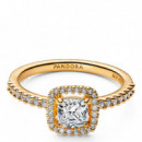 Anillo Halo Transparente Cuadrado Brillante 163555C01