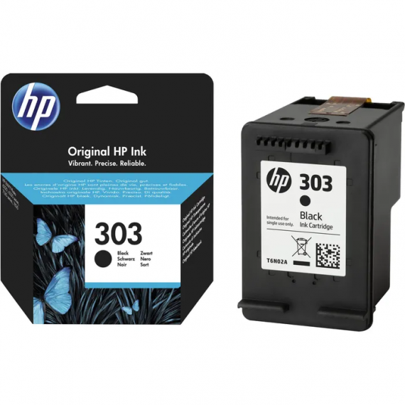 Tinta HP Nº303 Negro Original para Envy Photo 6230 / 7130 / 7134 / 7830 (T6N02AE)