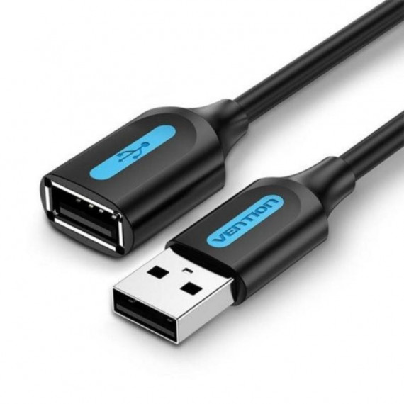 Cable Alargador USB 2.0 VENTION Usb-a Macho a Usb-a Hembra 480 Mbps 1 Metro Negro (cbibf)