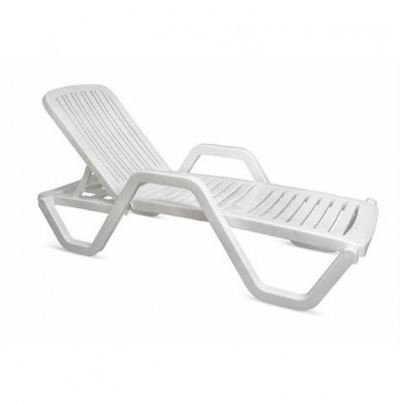 Tumbona Relaxia Blanca con 5 Posiciones y Ruedas (186X65X50 Cm)