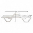 Tumbona Relaxia Blanca con 5 Posiciones y Ruedas (186X65X50 Cm)