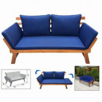 Sofá Cama de Madera con Cojines - Convertible a Cama 190X69 Cm