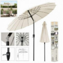 Sombrilla Redonda Beige con Mástil Metálico Ø2.7m x 2.45m Altura