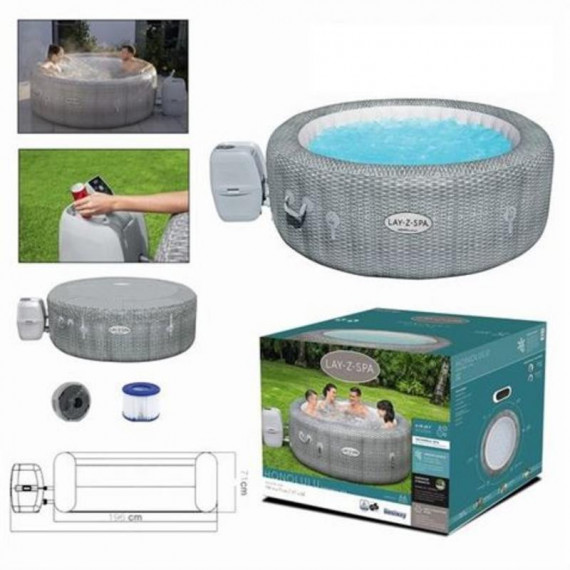 Spa Hinchable BESTWAY Lay-z-spa Honolulu Airjet ø 196 X 71 Cm para 4-6 Personas