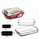 Pack 2 Bandejas para Horno Rectangulares de Cristal Borcam Paşabahçe