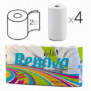 Pack 4 Rollos de Papel de Cocina Doble Capa Blanco RENOVA
