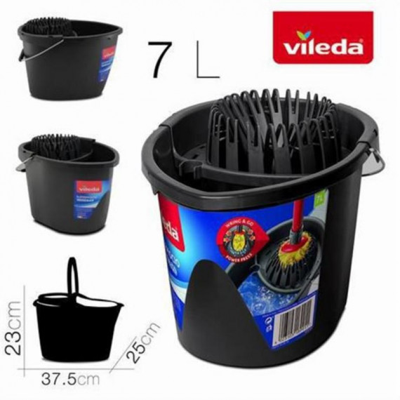 Cubo Ovalado con Escurridor VILEDA Wring & Go, 7 Litros