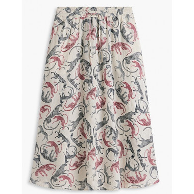 TOMMY HILFIGER - ESS LINEN FLARE MIDI SKIRT - 0F6 - F|WW0WW50753/0F6