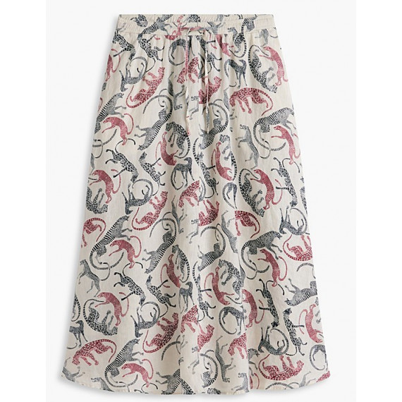 TOMMY HILFIGER - Ess Linen Flare MIDI Skirt - 0F6 - F|WW0WW50753/0F6