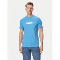 KLJ SLIM GRAPHIC TEE AZURE BLUE