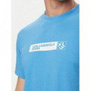 KLJ SLIM GRAPHIC TEE AZURE BLUE