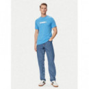 KLJ SLIM GRAPHIC TEE AZURE BLUE