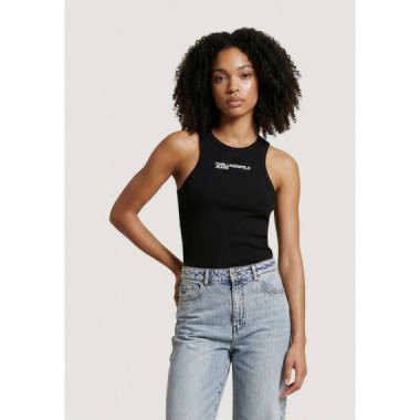 KLJ RIBBED LOGO  TANK BLACK