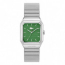 Reloj Rene Plateado E/verde  BOSS