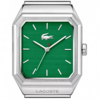 Reloj Rene Plateado E/verde  LACOSTE