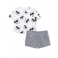 Set Camiseta + Short Blanca  KARL LAGERFELD