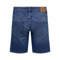 Vaqueros Hombre Bermudas ONLY & Sons Onsweft Box Pim Medium Blue Denim