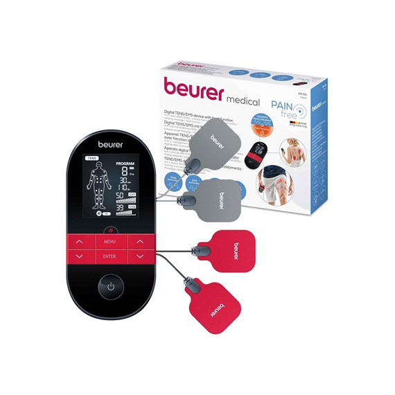 BEURER Electroestimulador Digital EM 59 Tens/EMS Con Funcion de Calor 64 Programas