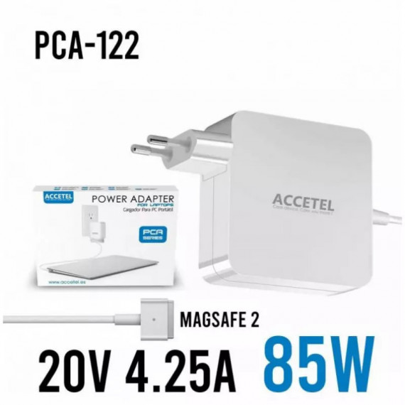 Cargador Portátil para Apple Macbook 85W 20V 4,25A Magsafe 2  ACCETEL