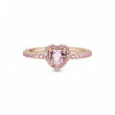PANDORA Anillo con un Recubrimiento en Oro Rosa de 14K Corazón Brillante Elevado 188421C04