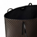 Tote bag revestida con logo emblemático y bolsillo