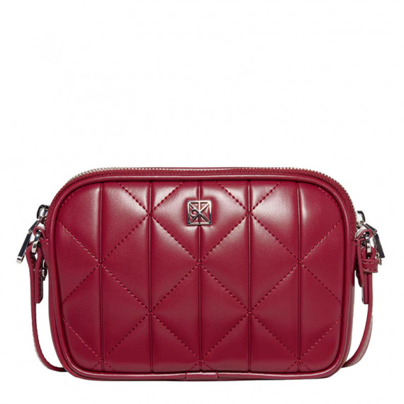 Bandolera acolchada con doble cremallera y logo emblemático