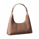 Bolso de hombro con logo grabado