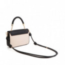 Bandolera con solapa efecto piel bicolor