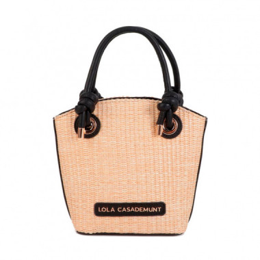 Bolso Contrast Raffia-Effect