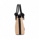 Bolso Contrast Raffia-Effect