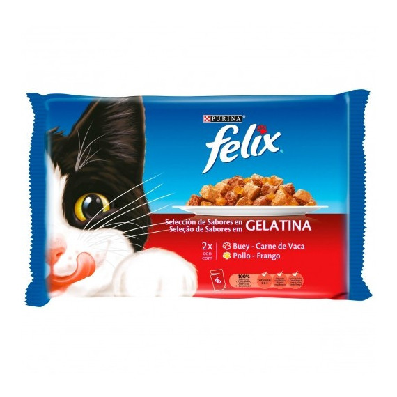 FELIX Gato Adulto Seleccion de Carnes 4X85 Gr