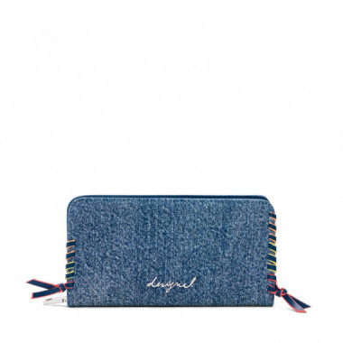 Monedero mediano denim coraz&oacute;n