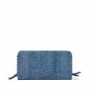 Monedero mediano denim corazón