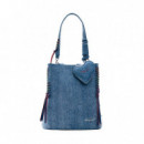 Mochila pequeña denim corazón