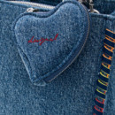 Mochila pequeña denim corazón