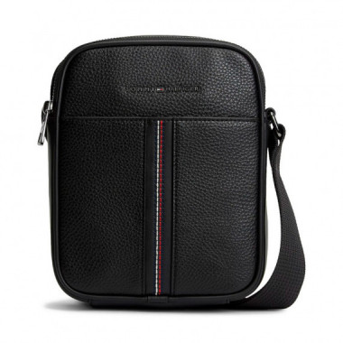 Bolso reporter de piel granulada