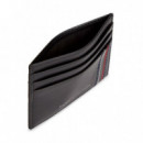 Tarjetero de piel con logo