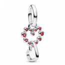 Charm Colgante Corazones Conectados y Gemas Rojas 794435C01