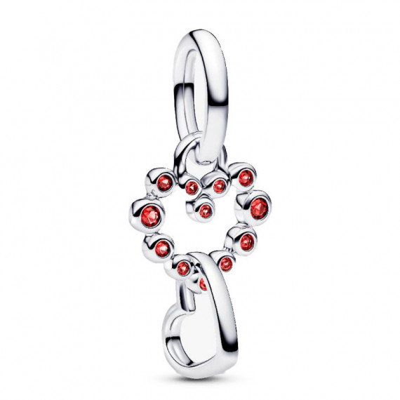 Charm Colgante Corazones Conectados y Gemas Rojas 794435C01