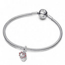 Charm Colgante Corazones Conectados y Gemas Rojas 794435C01