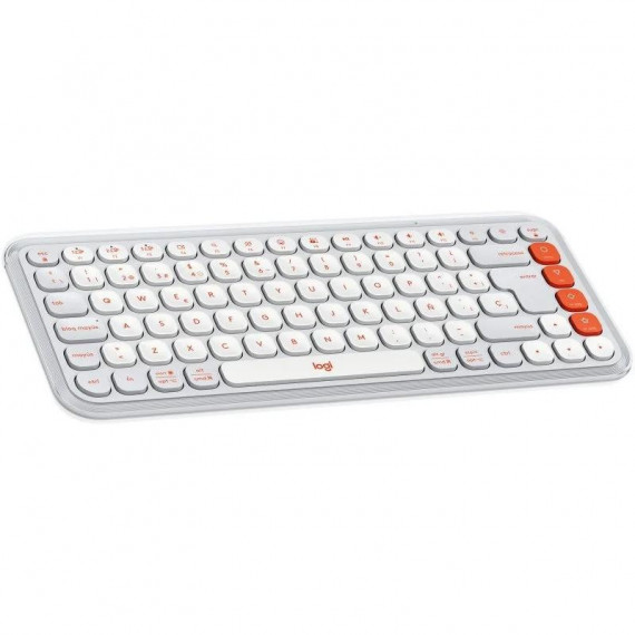 Teclado Inalámbrico Logitech POP ICON Keys Rose/White