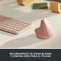 Ratón Vertical Ergonómico Inalámbrico LOGITECH Lift 4000 Dpi 5 Botones Rosa
